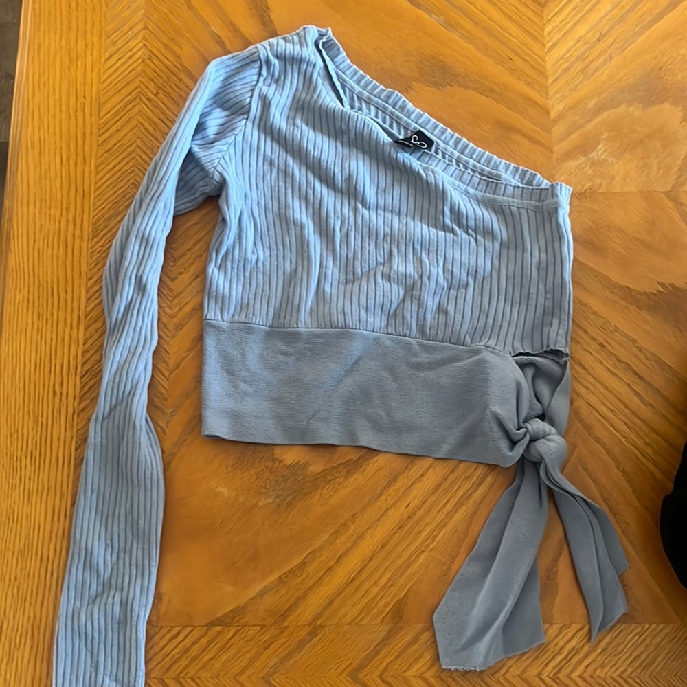 Blue one shoulder top